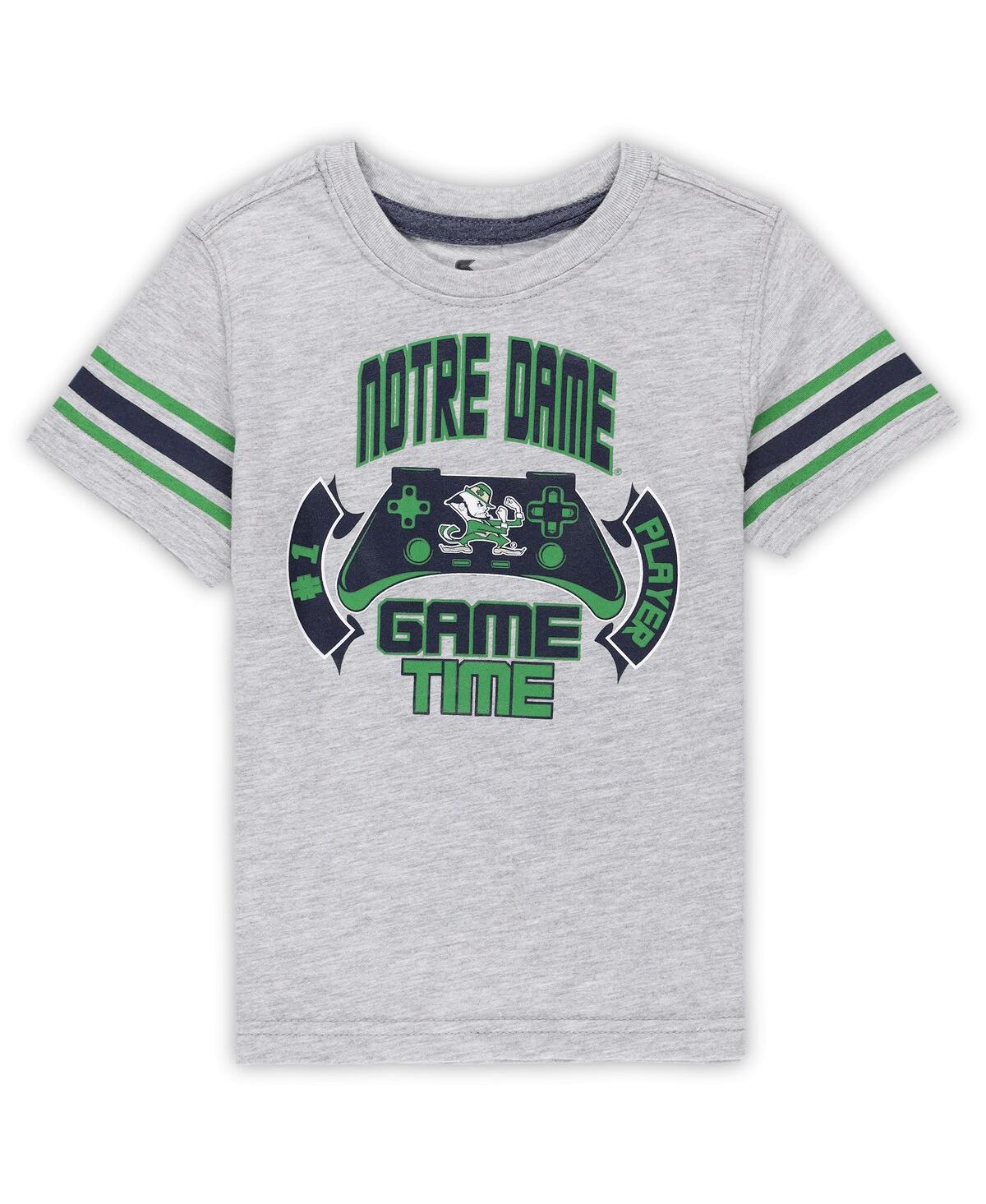 Colosseum Babies' Toddler Boys And Girls  Heather Gray Notre Dame Fighting Irish Gamer T-shirt