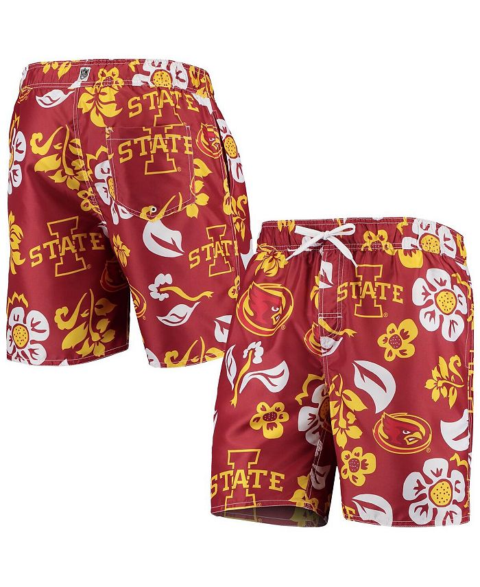 Wes & Willy Men's Cardinal Iowa State Cyclones Floral Volley Swim