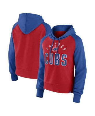 Women's Royal, Red Chicago Cubs Pop Fly Pullover Hoodie