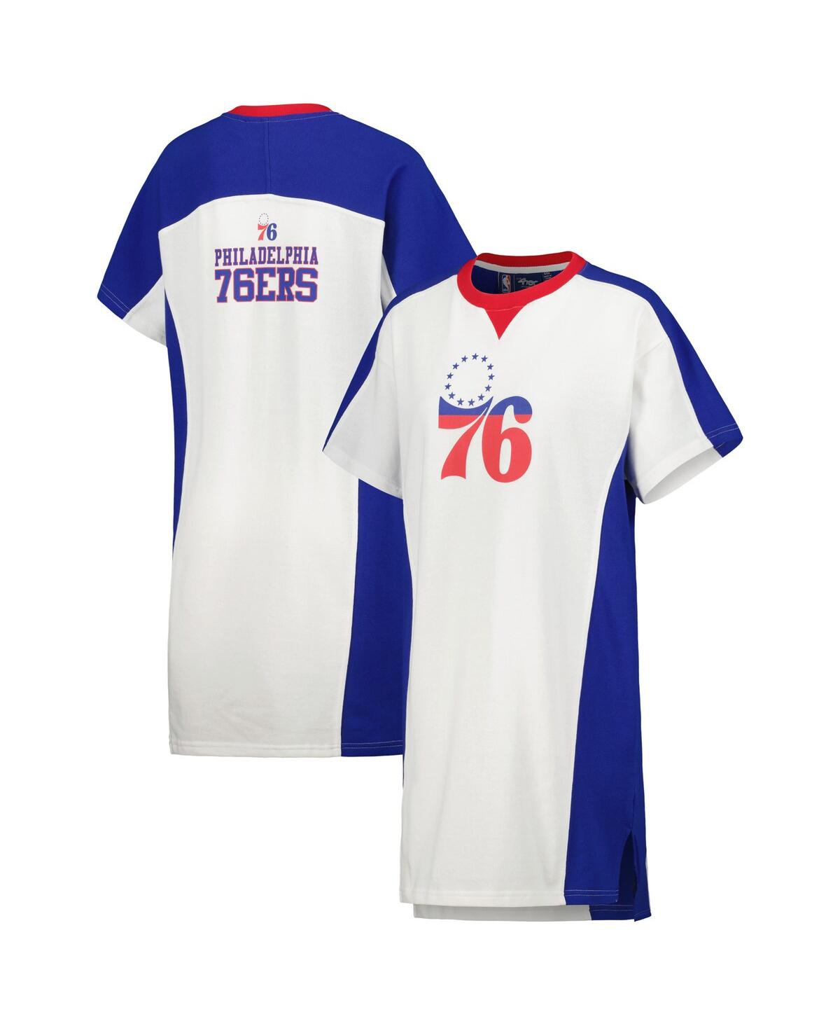 Shop G-iii 4her By Carl Banks Women's  White Philadelphia 76ers Free Throw T-shirt Dress