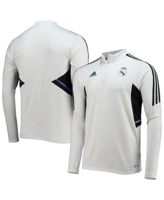 Men's adidas White Real Madrid Team Training AEROREADY Quarter-Zip