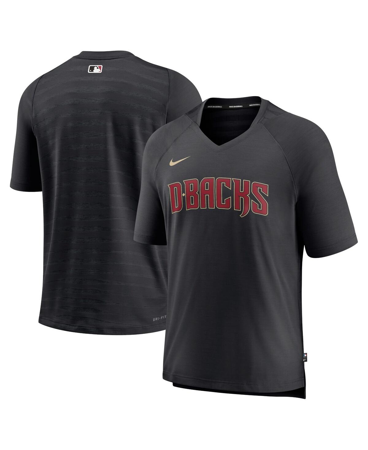 Men's NikeArizona Diamondbacks Authentic Collection Pregame Raglan Performance V-Neck T-shirt - Black