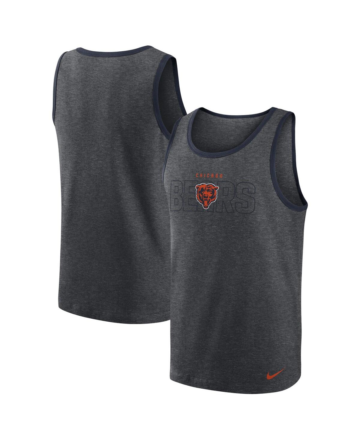 Shop Nike Men's  Heathered Charcoal Chicago Bears Tri-blend Tank Top