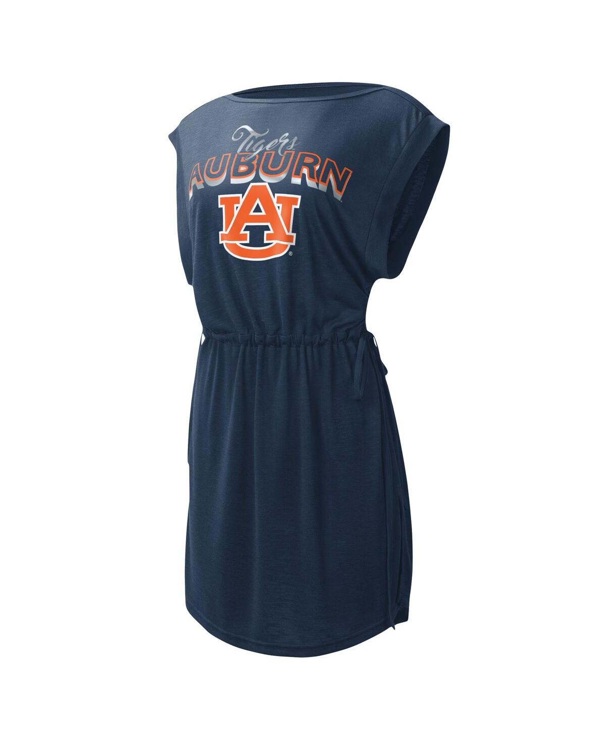 Shop G-iii 4her By Carl Banks Women's  Navy Auburn Tigers Goat Swimsuit Cover-up Dress