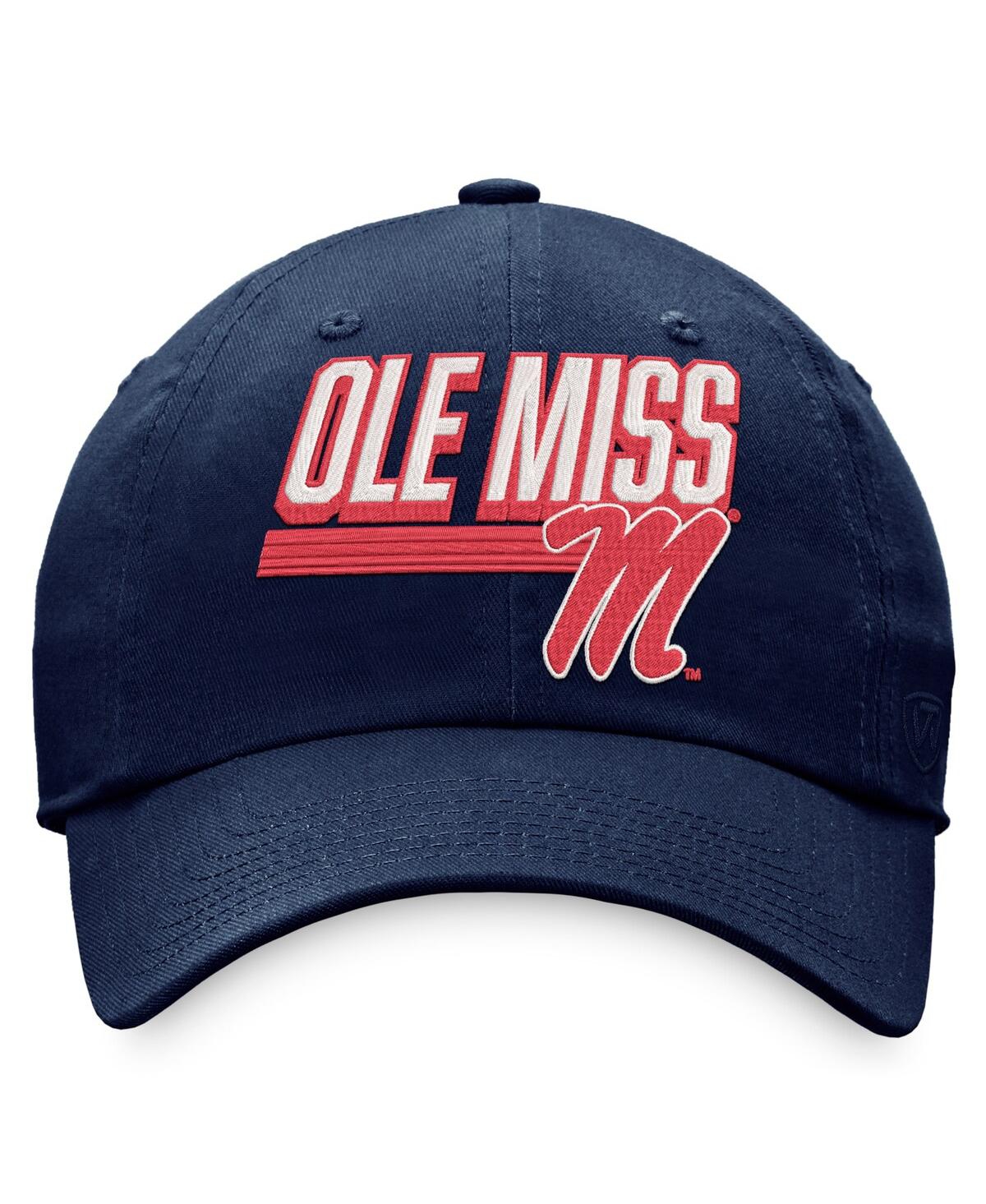 Top Of The World Navy Ole Miss Rebels Slice Adjustable Hat In Navy