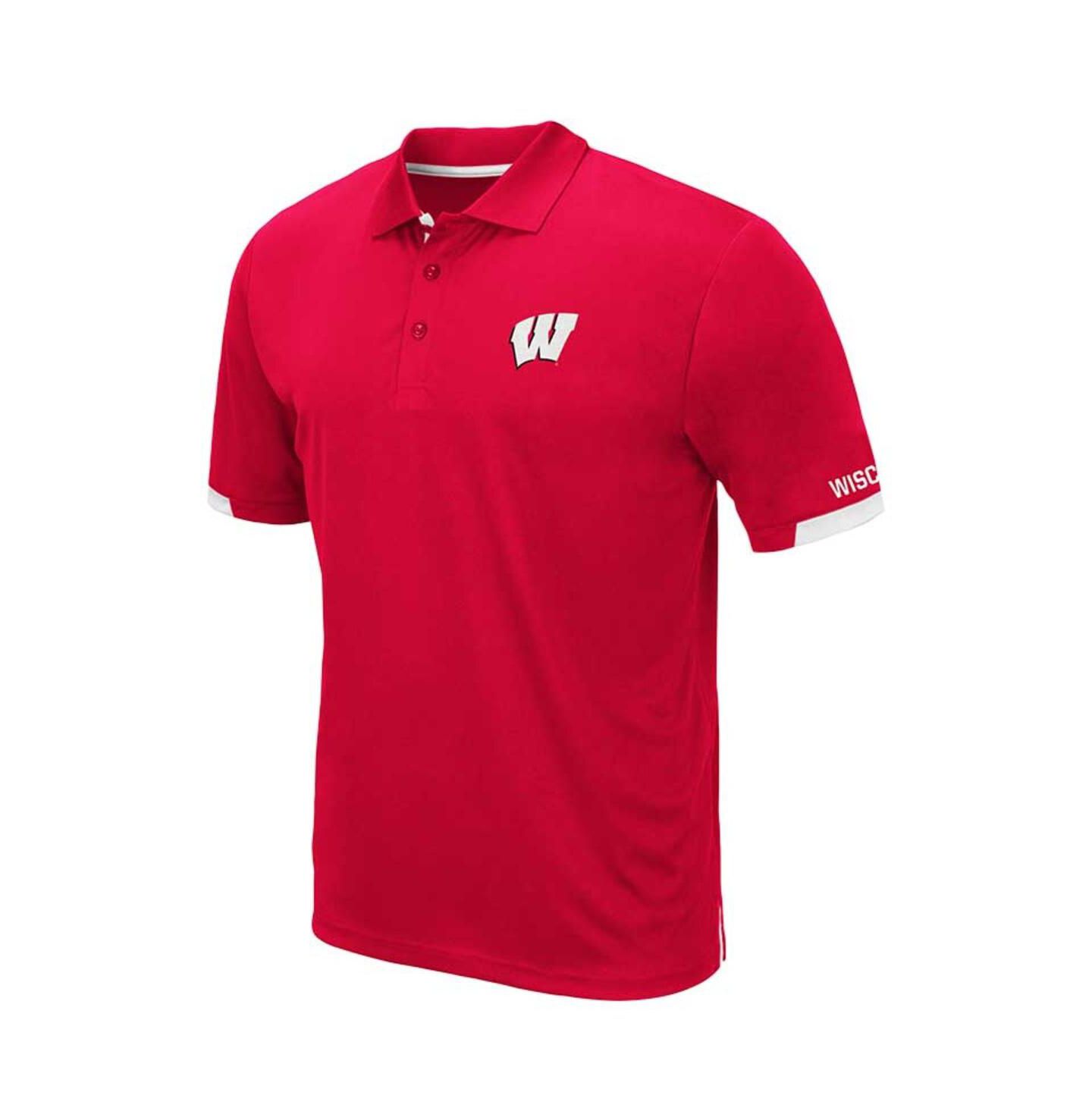 Мужское поло Colosseum Red Wisconsin Badgers Big and Tall Santry Polo Shirt — фото 3
