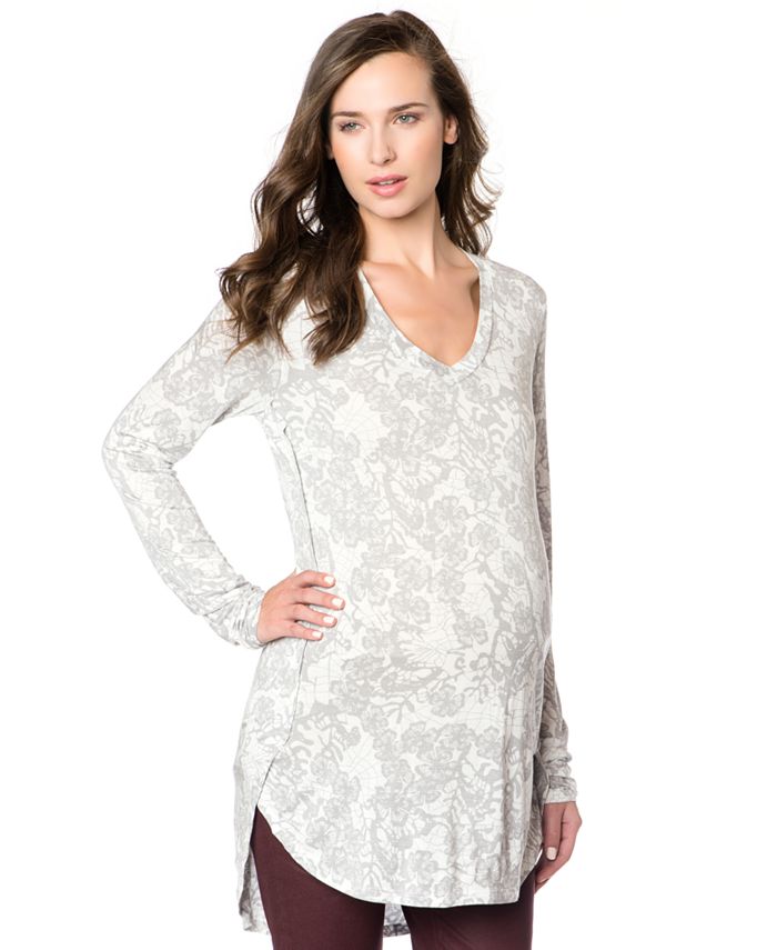 A Pea in the Pod Maternity FloralPrint HighLow Tunic Top Macy's