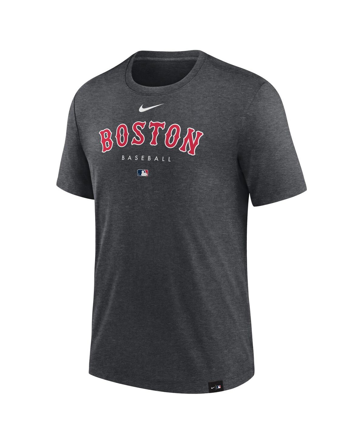 Shop Nike Men's  Heather Charcoal Boston Red Sox Authentic Collection Early Work Tri-blend Performance T-s