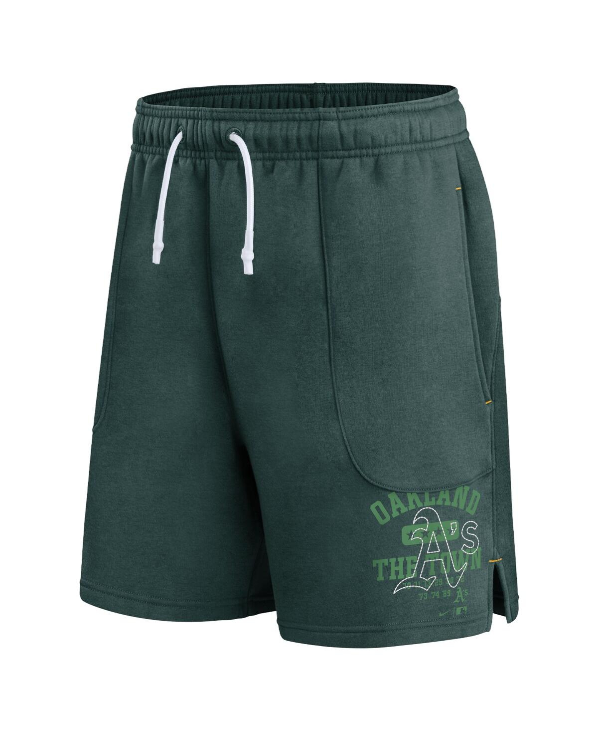 Shop Nike Men's  Green Oakland Athletics Statement Ball Game Shorts