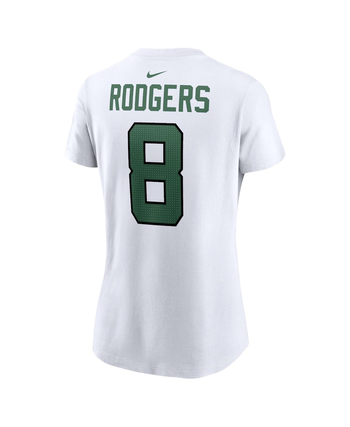 Shop Nike Women's  Aaron Rodgers White New York Jets Player Name And Number T-shirt