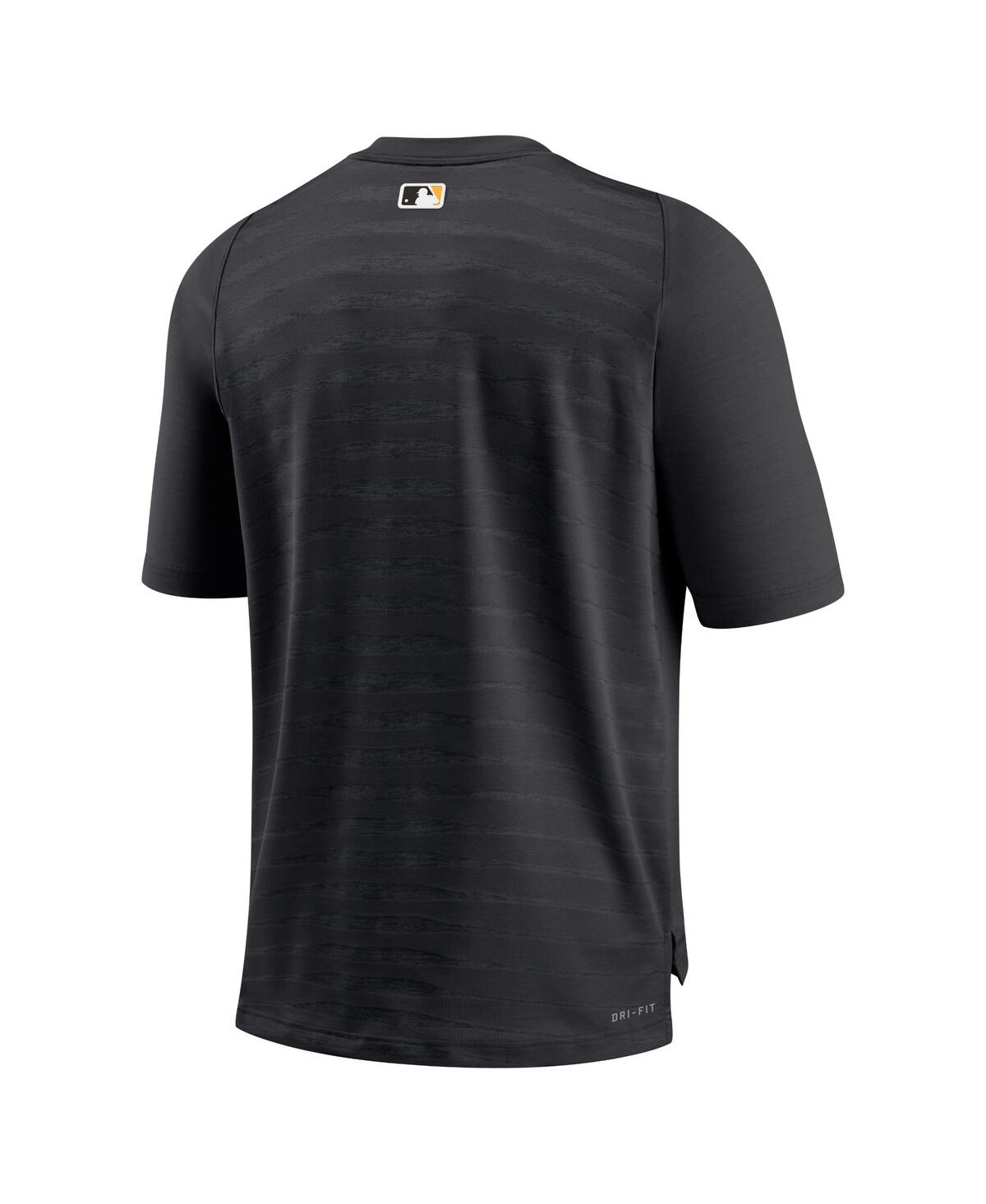 Men's NikePittsburgh Pirates Authentic Collection Pregame Raglan Performance V-Neck T-shirt - Black
