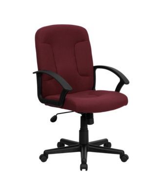 Mid-Back Fabric Executive Swivel Office Chair With Nylon Arms