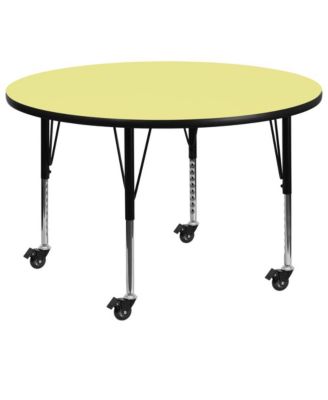 Mobile 48" Round Laminate Adjustable Preschool Activity Table