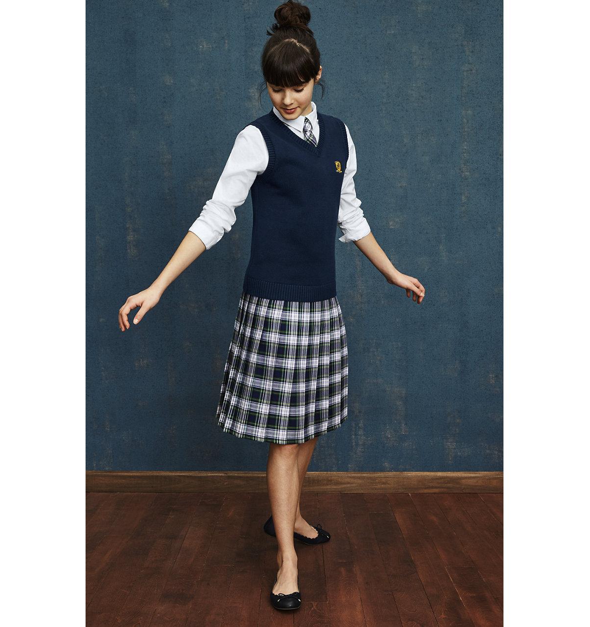 Lands' End Kids Plaid To Be Tied Tie -classic navy plaid