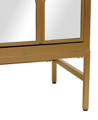 32" Wood 3 Drawer Cabinet with Mirrored Front