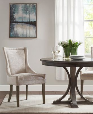 Ultra Traditional Fabric Upholstered Swoop Back Dining Side Chair, Set of 2