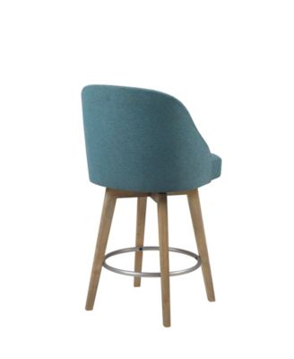 Pearce 25.75" Wood Legs Swivel Seat Counter Stool