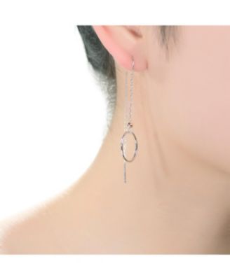 Classic Sterling Silver Two-Tone Dangling Earrings