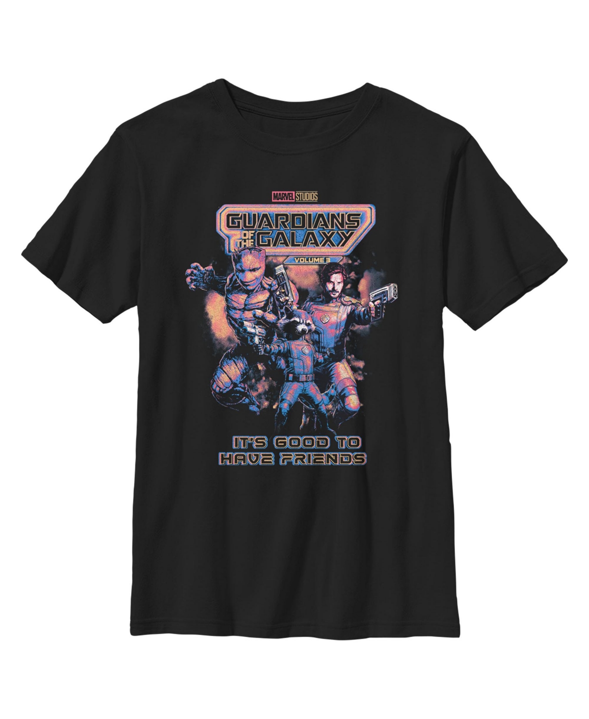 Marvel Boy's Guardians Of The Galaxy Vol. 3 It's Good To Have Friends Child T-shirt In Black