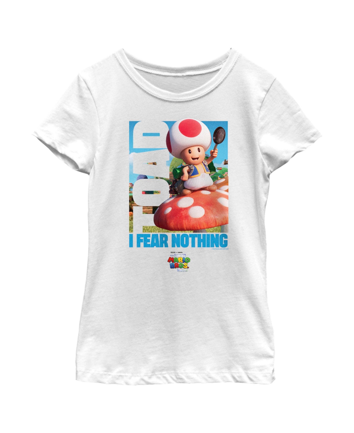 Nintendo Girl's The Super Mario Bros. Movie Toad I Fear Nothing Child T-shirt In White