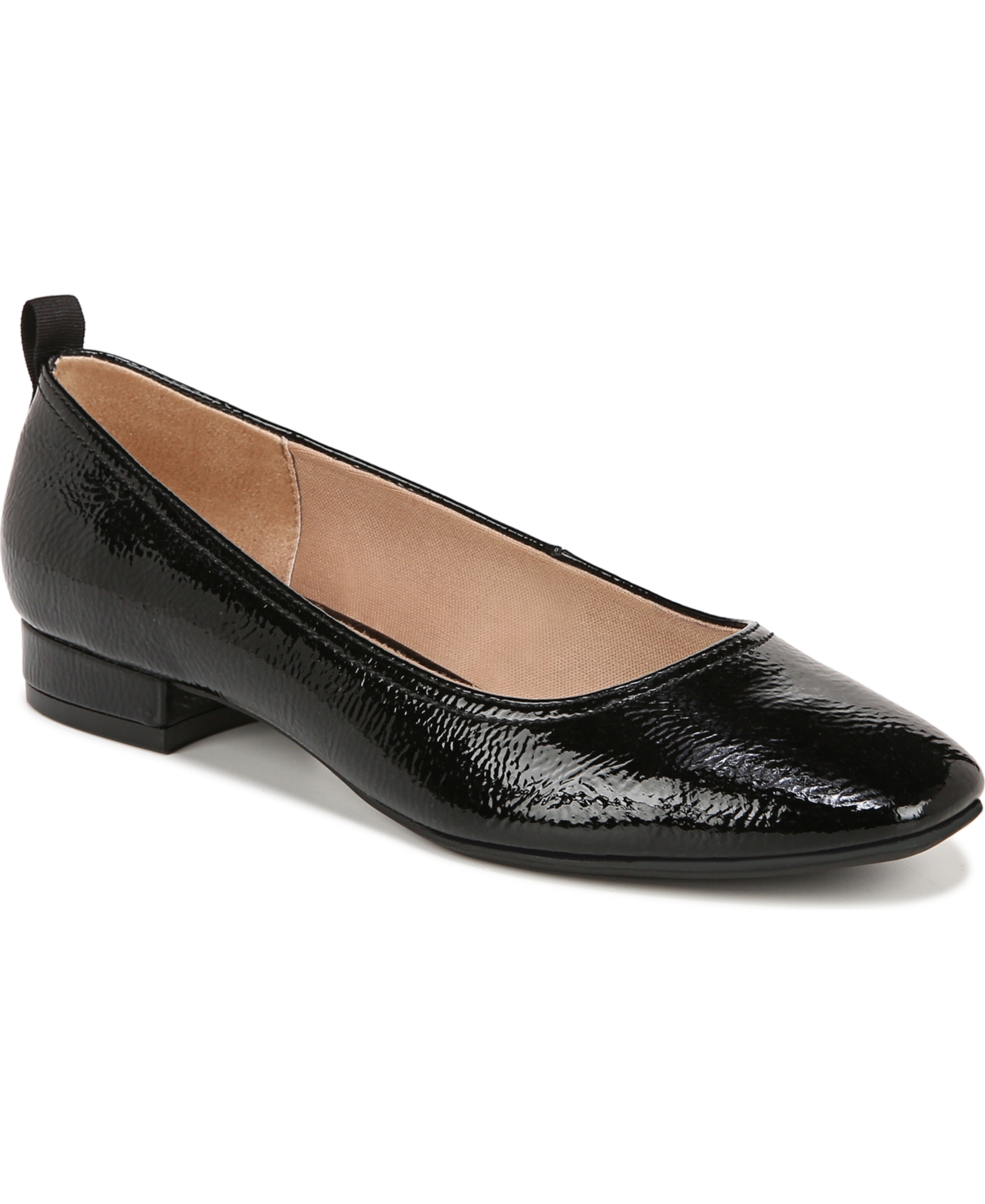 Lifestride Cameo Flats In Black Faux Patent