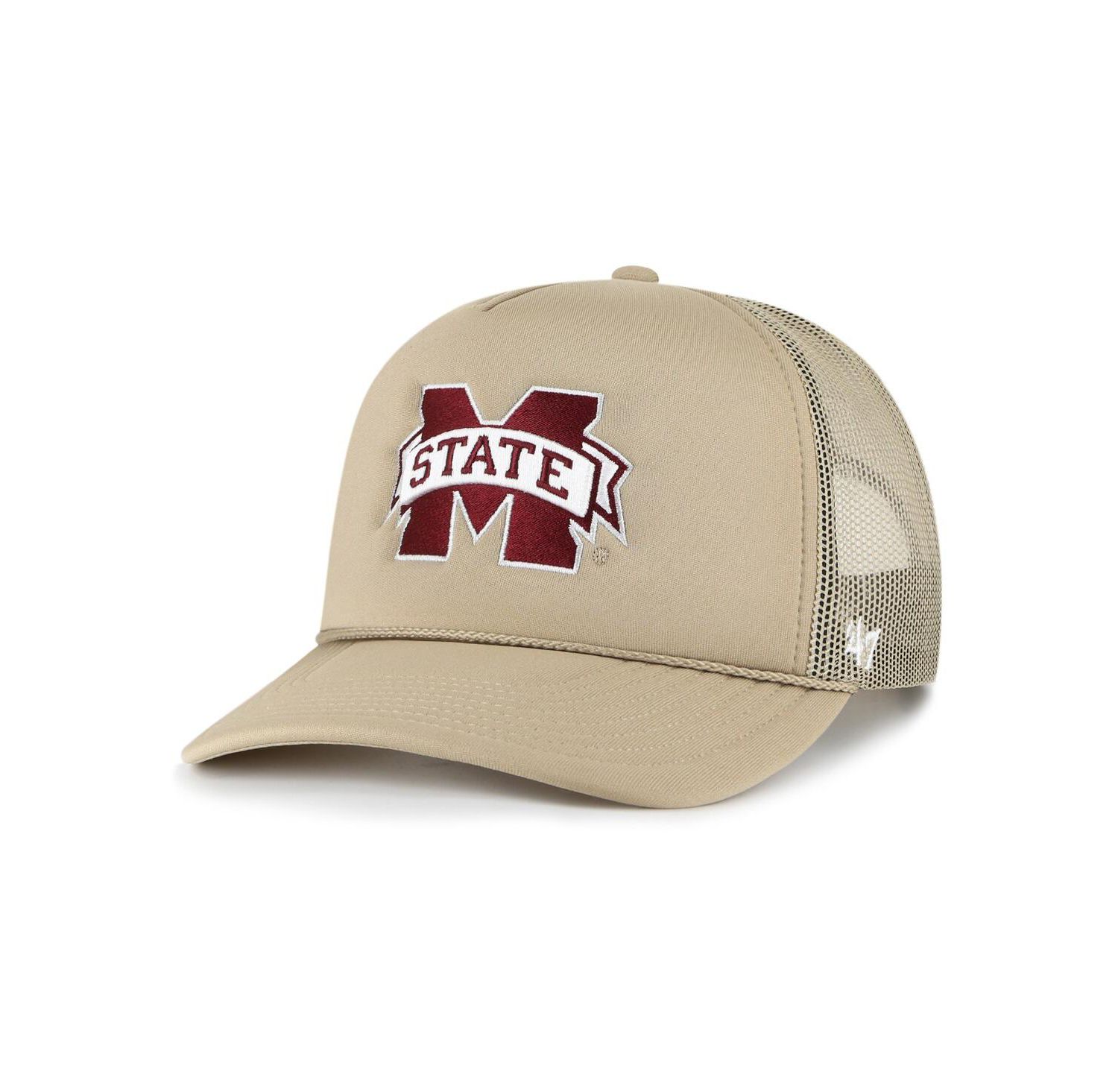 Men's Khaki Mississippi State Bulldogs Foam Front Mesh Trucker Snapback Hat