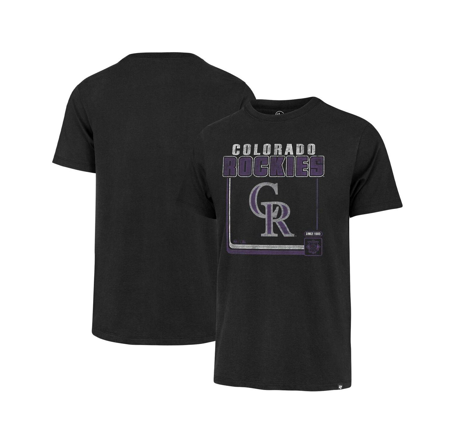 Men's Black Colorado Rockies Borderline Franklin T-shirt