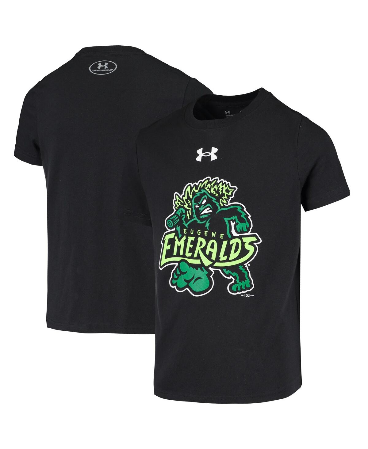 Under Armour Kids' Big Boys And Girls  Black Eugene Emeralds Team Logo T-shirt