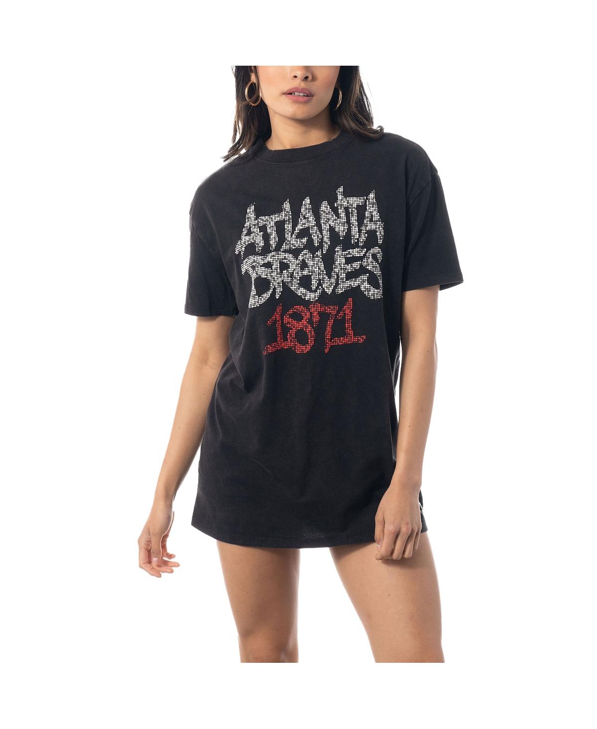 The Wild Collective Women's  Black Atlanta Braves T-shirt Dress
