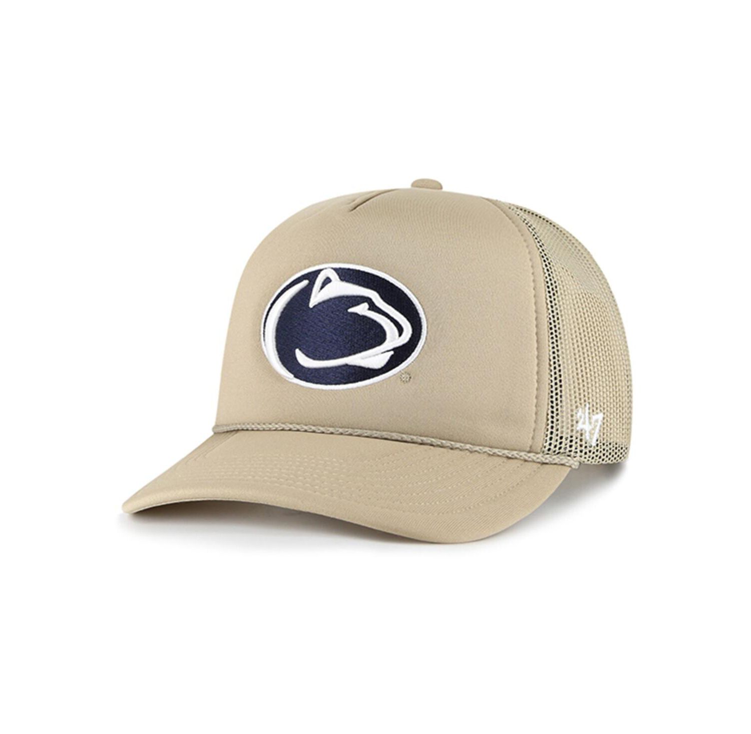 Men's Khaki Penn State Nittany Lions Foam Front Mesh Trucker Snapback Hat
