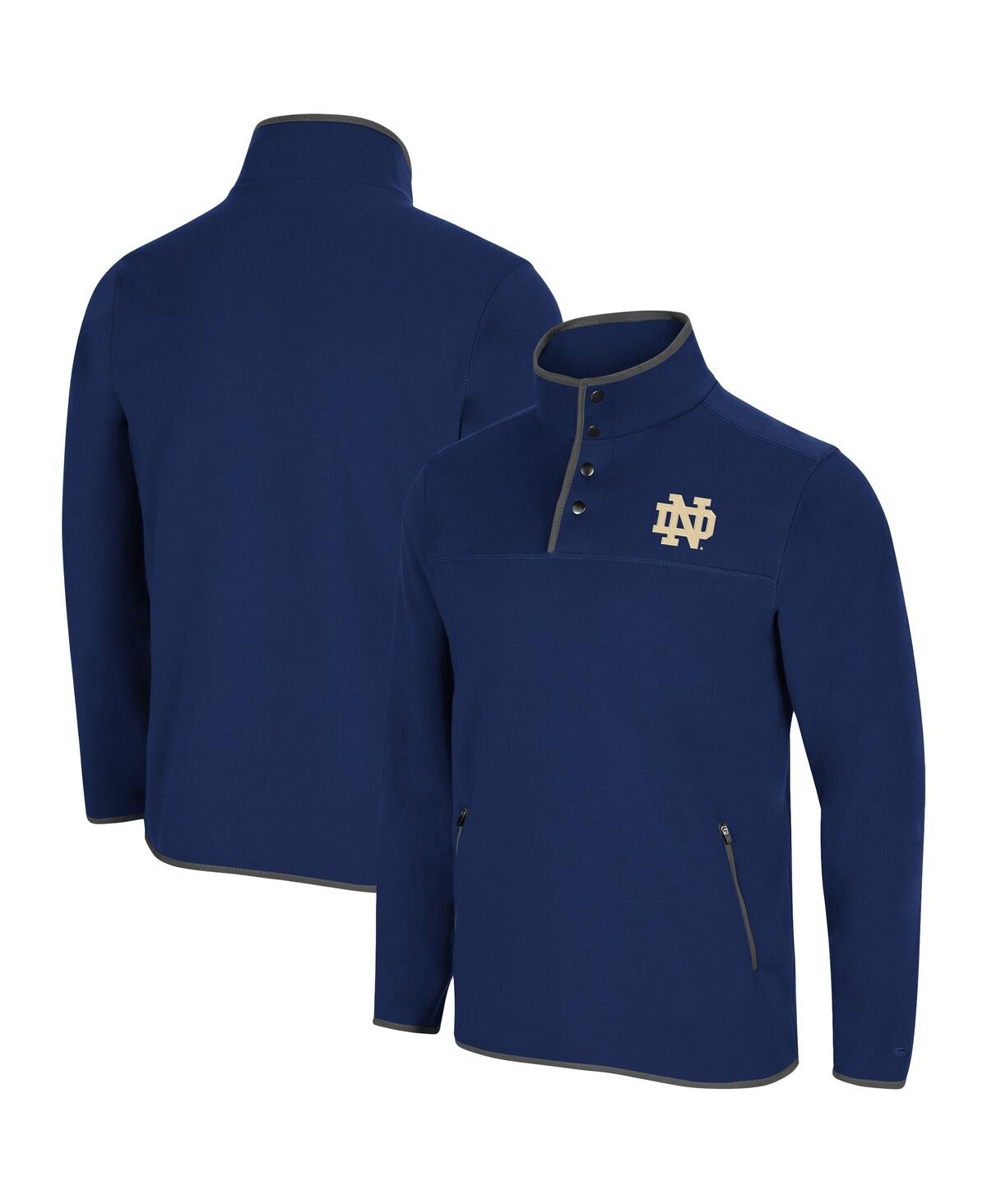 Shop Colosseum Men's  Navy Notre Dame Fighting Irish Rebound Snap Pullover Jacket