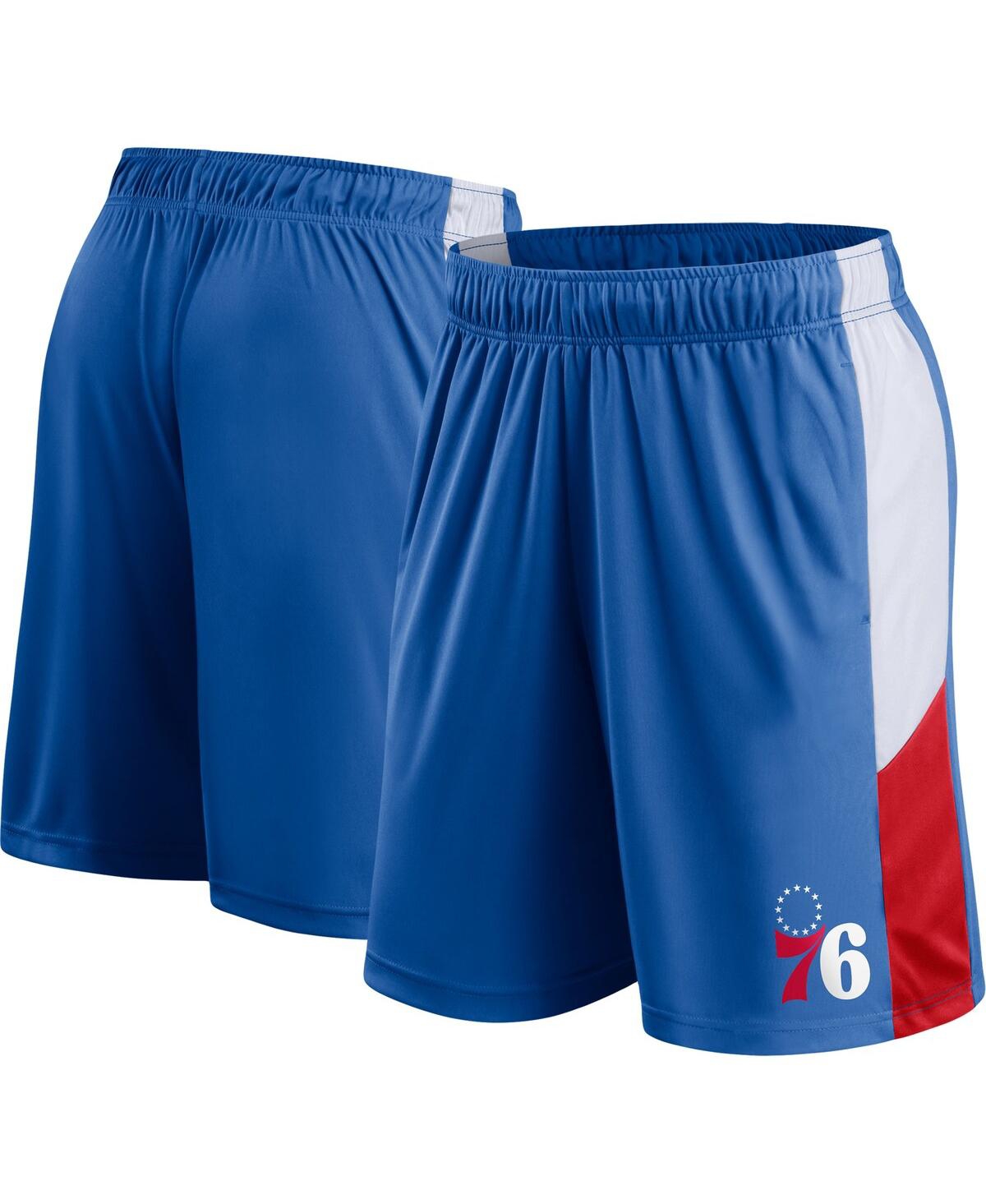 Shop Fanatics Men's  Royal Philadelphia 76ers Big And Tall Champion Rush Practice Shorts