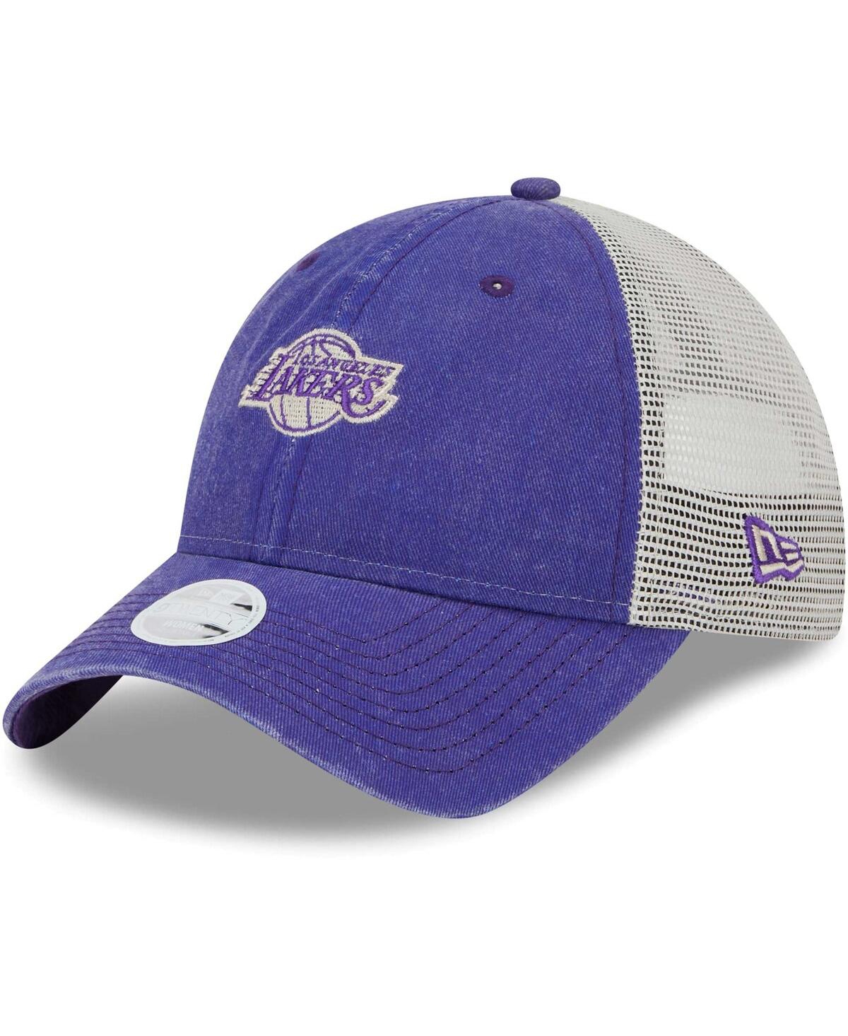 Shop New Era Women's  Purple Los Angeles Lakers Micro Logo 9twenty Trucker Adjustable Hat