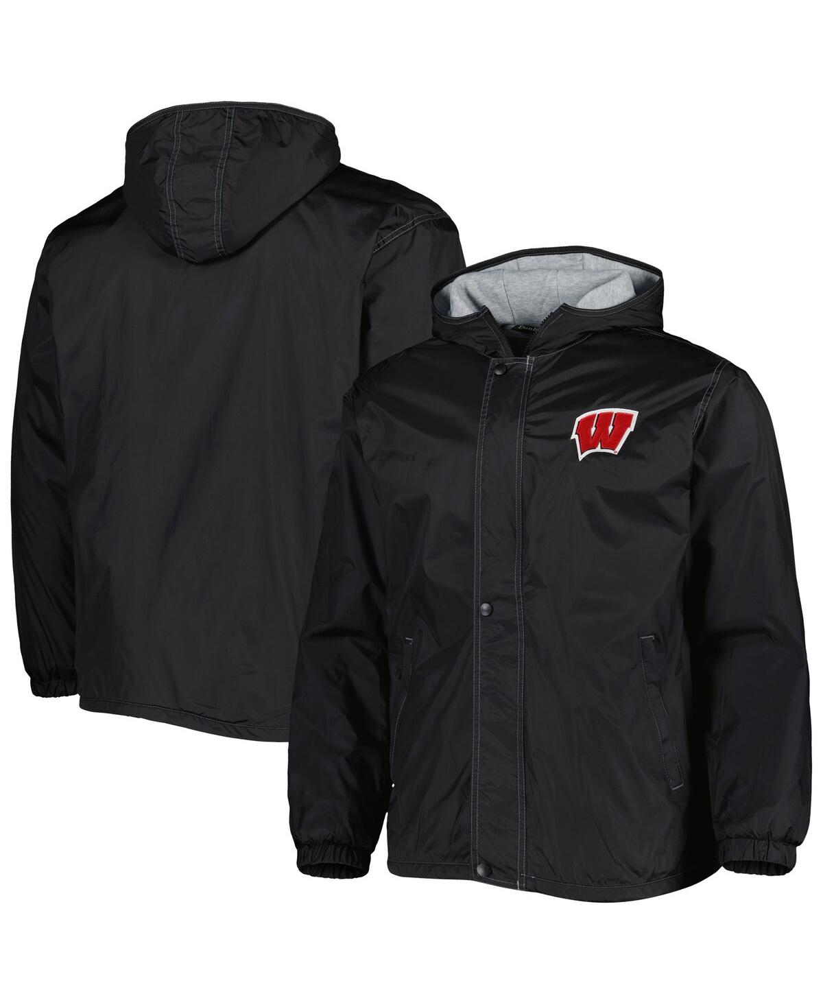 DUNBROOKE MEN'S DUNBROOKE BLACK WISCONSIN BADGERS LEGACY FULL-ZIP HOODIE JACKET 