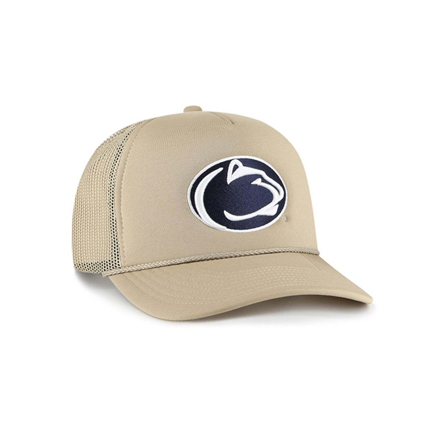 Men's Khaki Penn State Nittany Lions Foam Front Mesh Trucker Snapback Hat