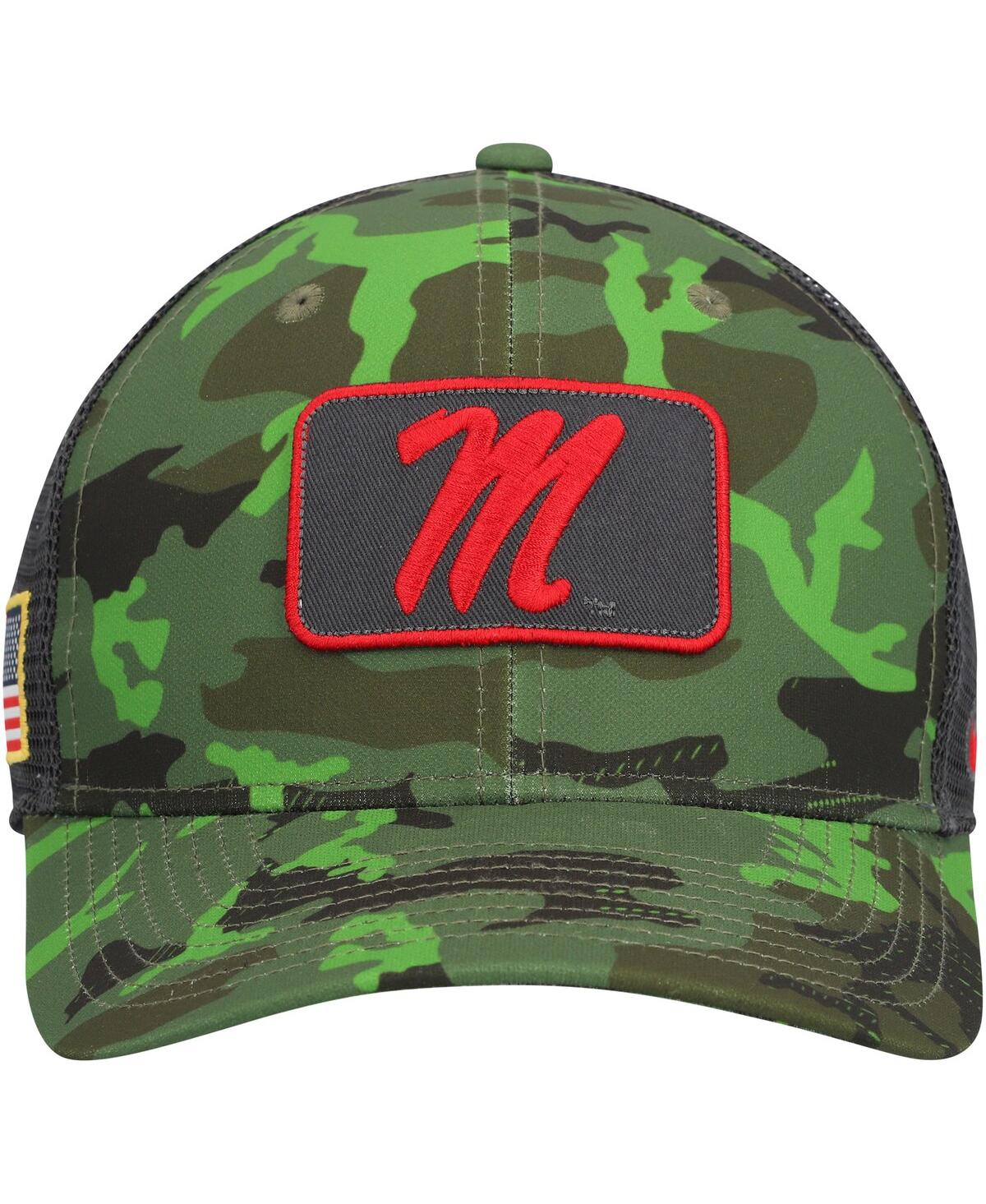 Men's Nike Black Ole Miss Rebels Classic99 Veterans Day Trucker Snapback Hat - Black