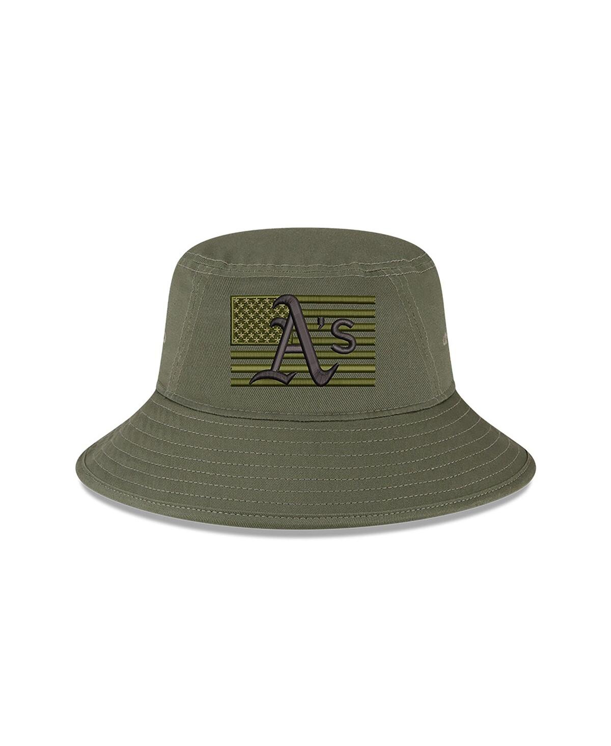 NEW ERA MEN'S NEW ERA GREEN OAKLAND ATHLETICS 2023 ARMED FORCES DAY BUCKET HAT 