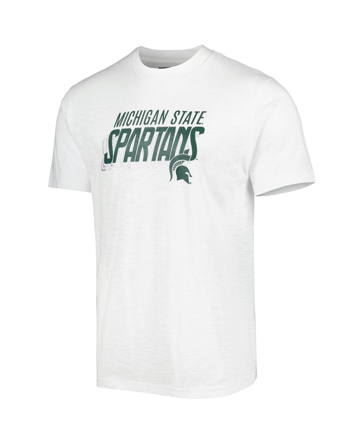 Men's Concepts Sport White Michigan State Spartans Downfield T-shirt and Shorts Set - White