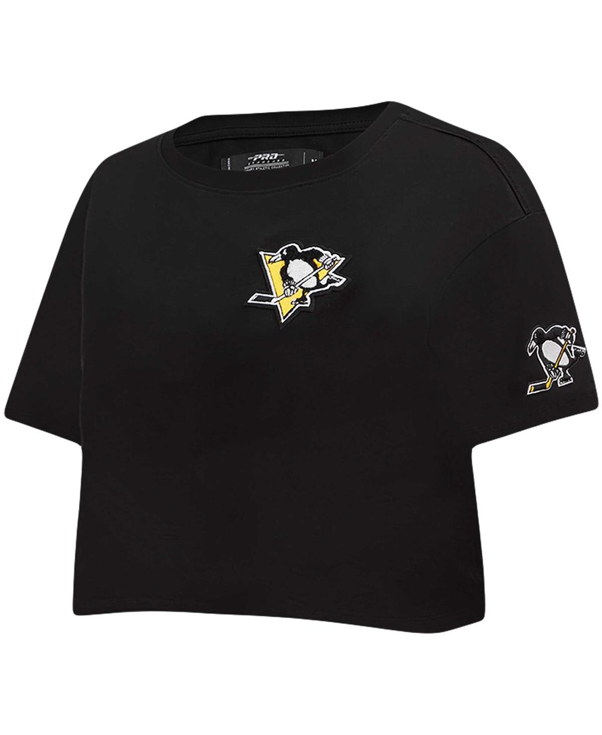 Shop Pro Standard Women's  Black Pittsburgh Penguins Classic Boxy Cropped T-shirt