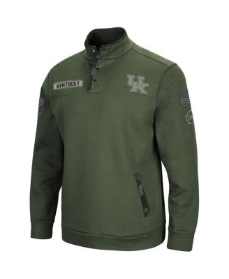 Men's Olive Kentucky Wildcats OHT Military-Inspired Appreciation Digital Camo Quarter-Snap Jacket