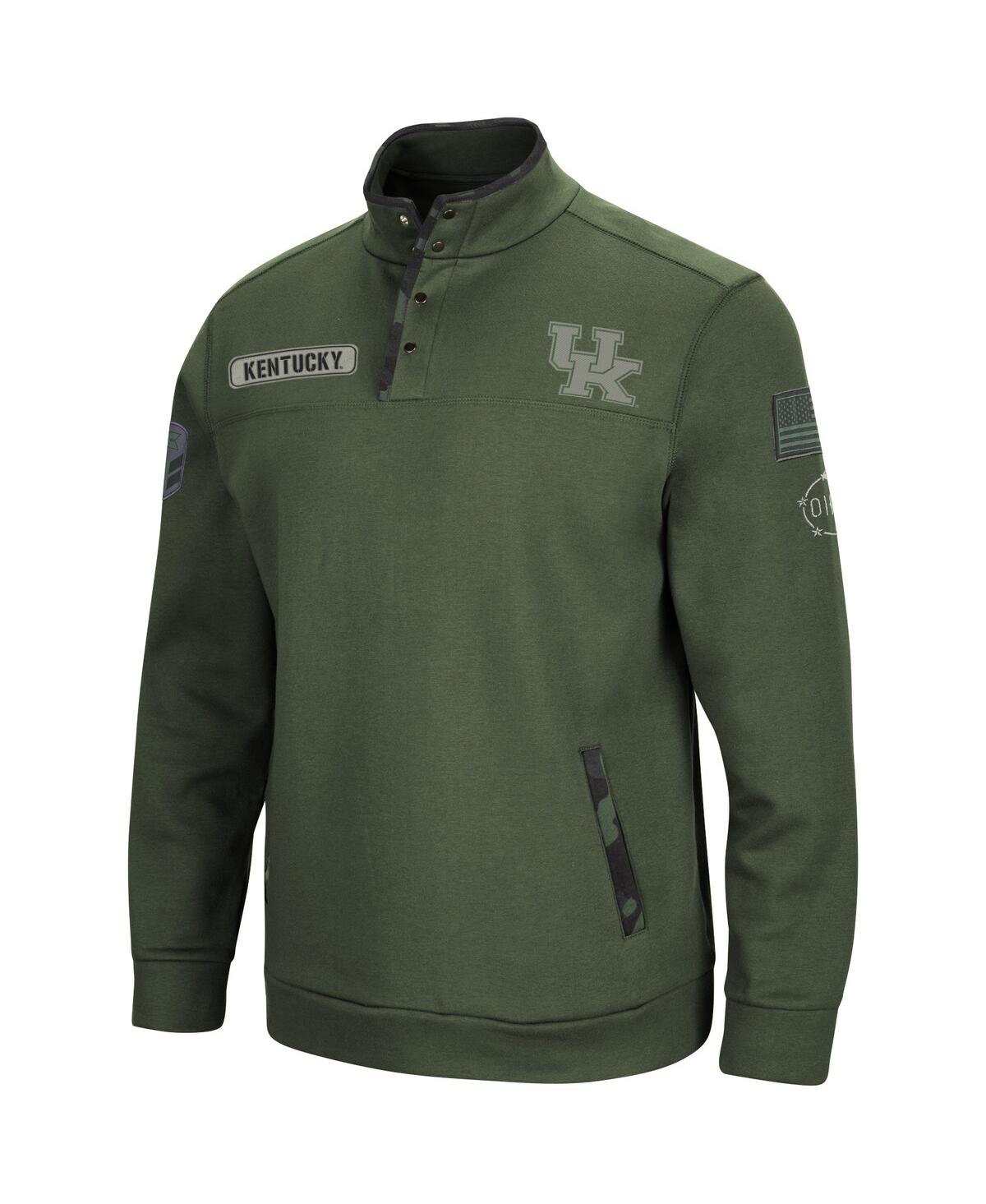 Colosseum Men's Olive Northwestern Wildcats Oht Military-inspired Appreciation Digital Camo Quarter-snap Jacke In Olive