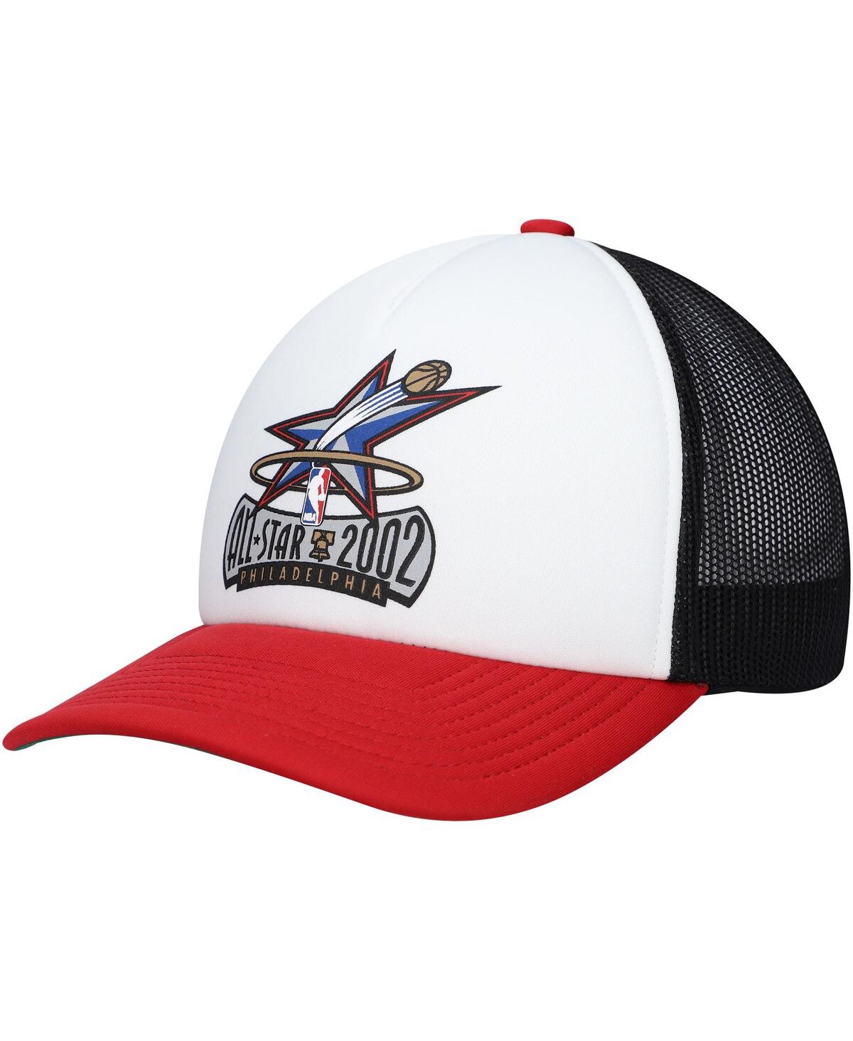 Men's Mitchell & NessPhiladelphia 76ers Hardwood Classics Party Time Trucker Snapback Hat - White