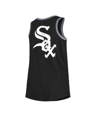 Big Girls Black Chicago White Sox Henley Tank Top