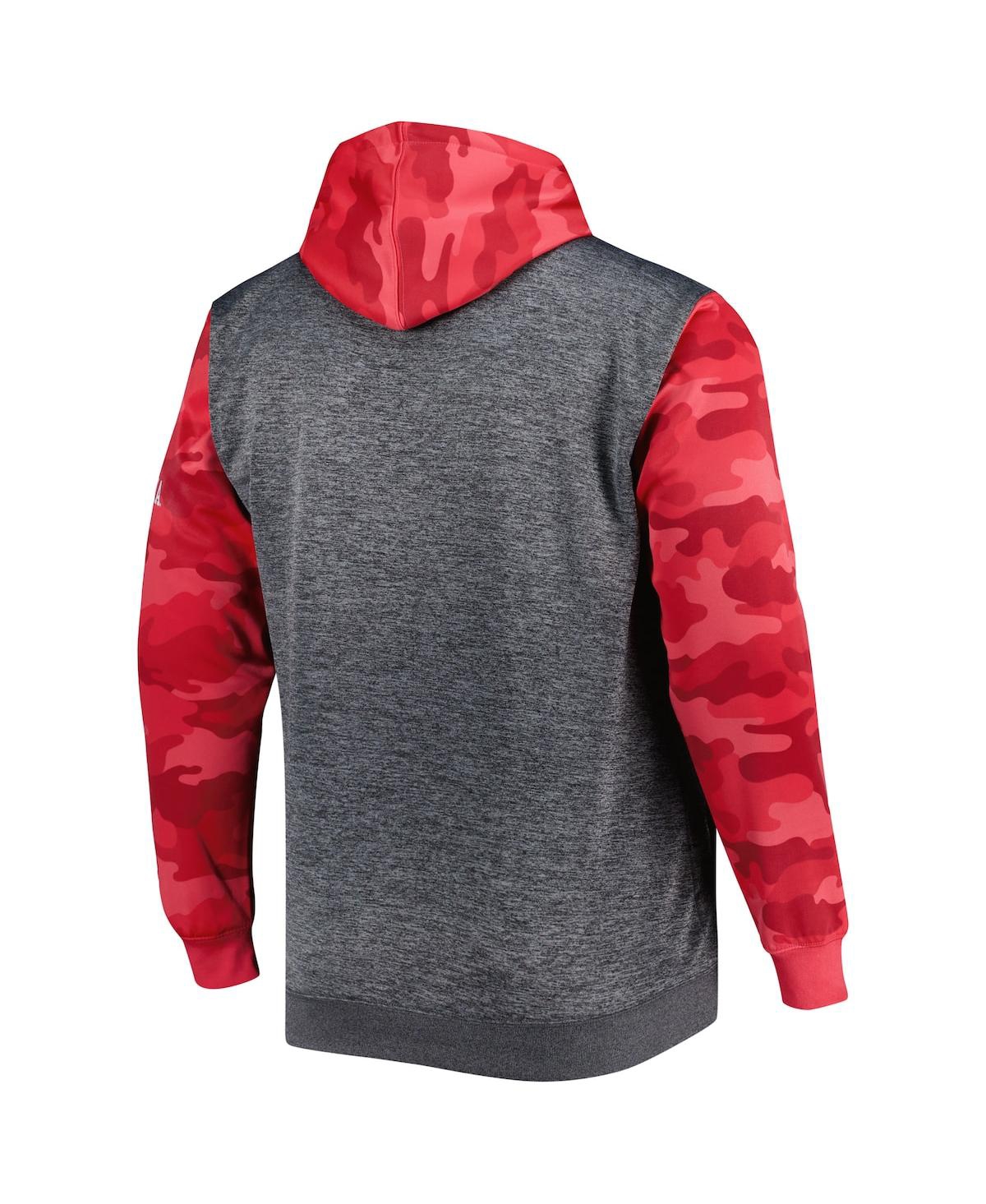 Profile Men's Heather Charcoal Georgia Bulldogs Big And Tall Raglan Fleece Pullover Hoodie In Heather Charcoal