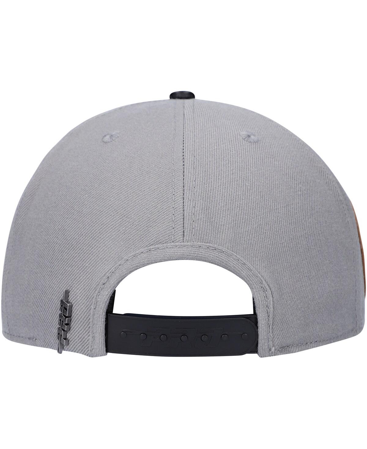 Shop Pro Standard Men's  Gray, Black Brooklyn Nets Heritage Leather Patch Snapback Hat In Gray,black