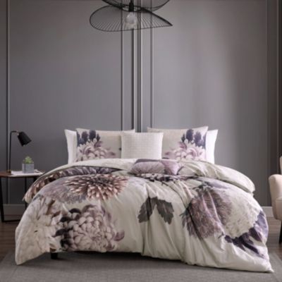 Bloom Purple Bedding Reversible Comforter Set