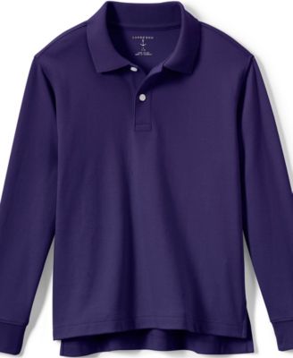 Girls Long Sleeve Interlock Polo Shirt