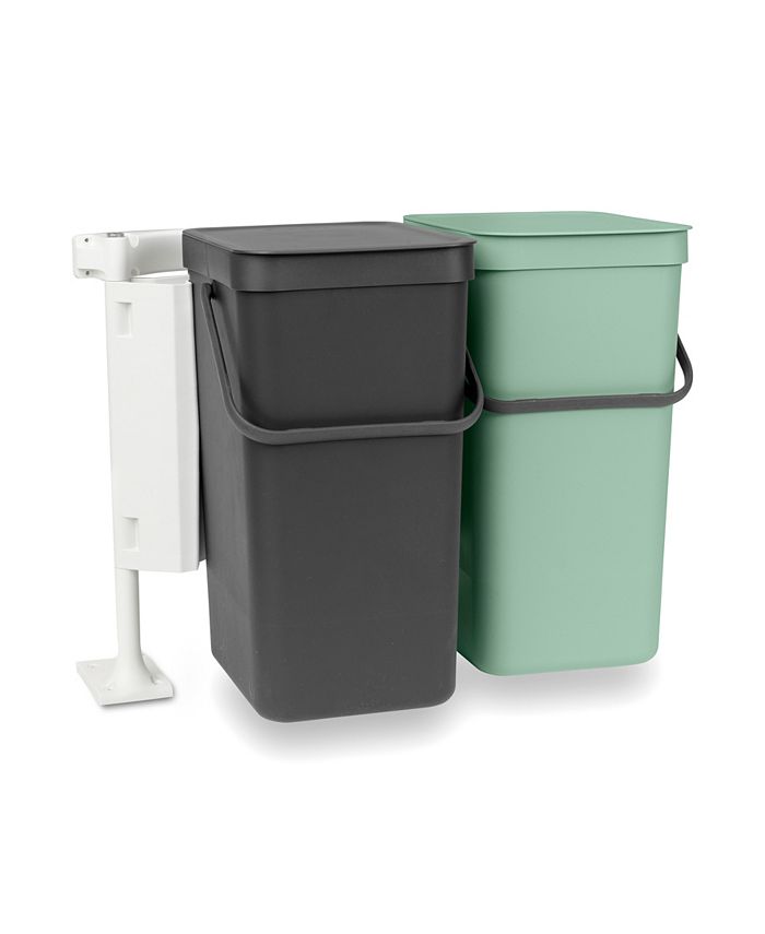 Brabantia Sort Go BuiltIn Plastic Bin, 2 x 4.2 Gallon, 2 x 16 Liter