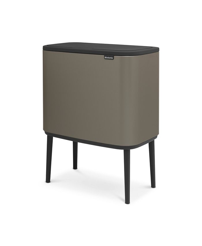 Brabantia Bo Touch Top Dual Compartment Trash Can, 3 plus 6 Gallon, 11