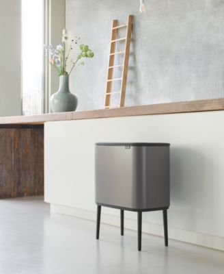 Bo Touch Top Dual Compartment Trash Can, 3 plus 6 Gallon, 11 plus 23 Liter